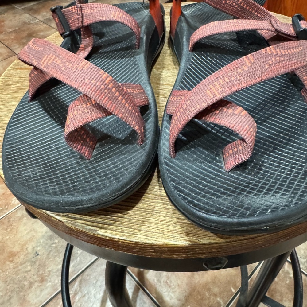 Chaco Mens Sandals  Orange Black Sz 12 - Picture 2 of 8